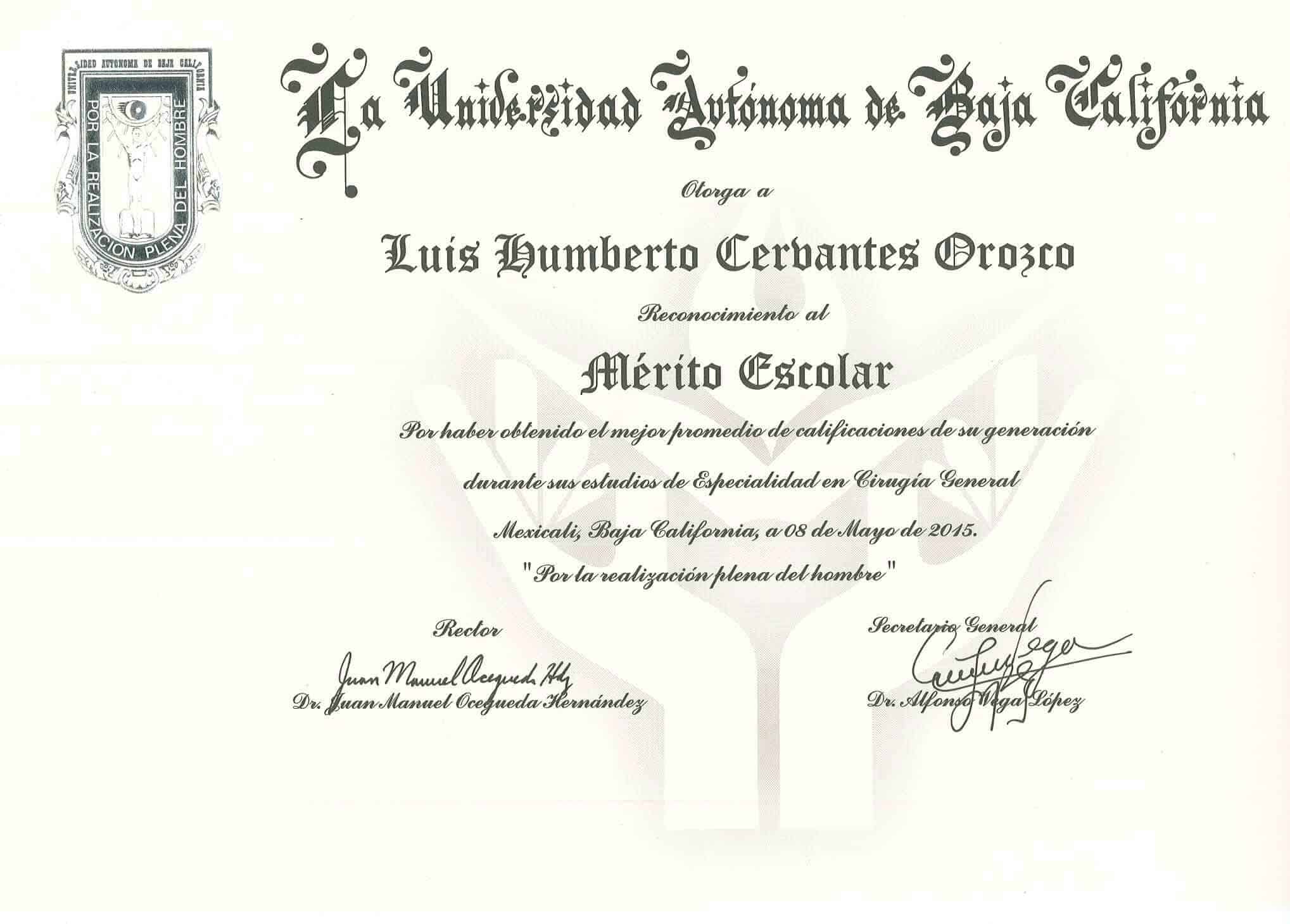 Dr. Luis Cervantes Certificates Renew Bariatrics