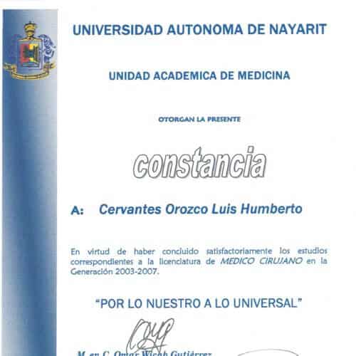Dr. Luis Cervantes Certificates Renew Bariatrics